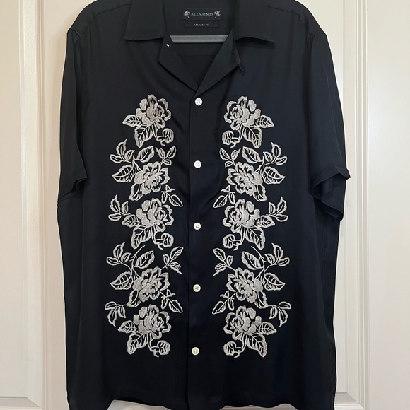 All Saints Black Relaxed Fit Shirt - Picture 1 of 7